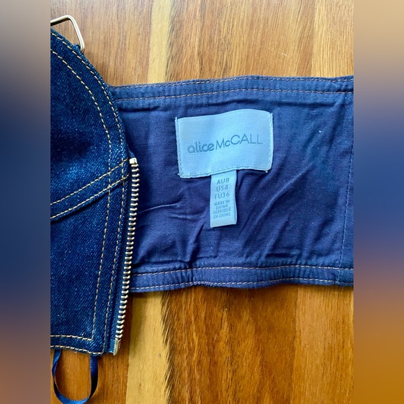 Alice McCall Denim Crop Top - Picture 2 of 3